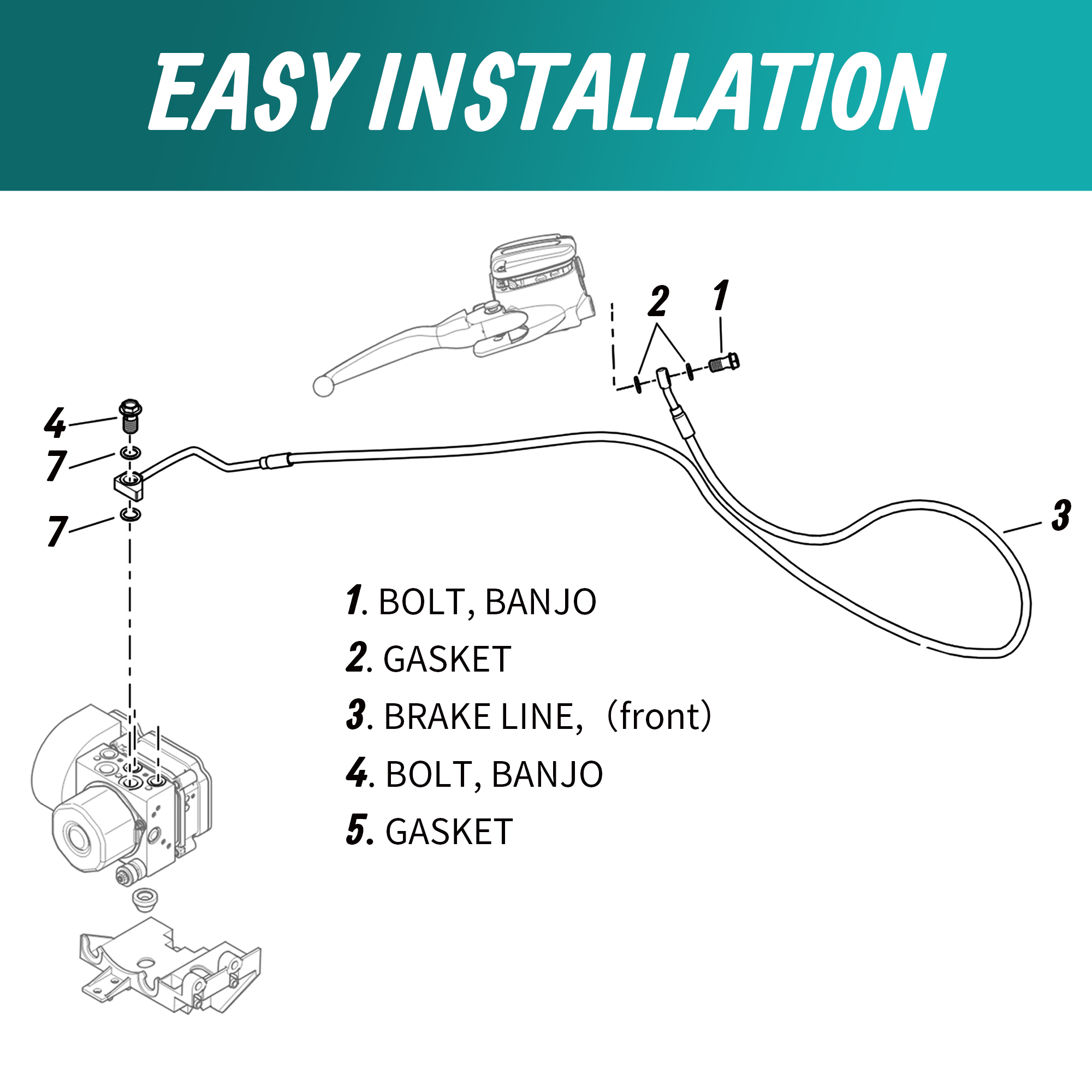 Upper Front Brake Line Oil Hos – Braided Line Bewertung und Preis